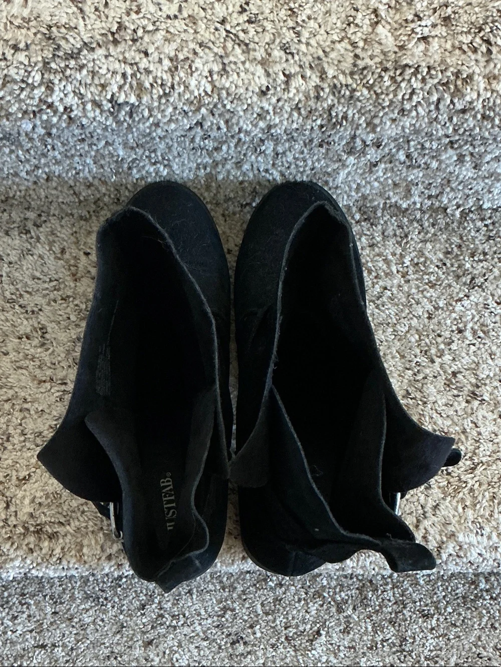 JustFab Selene Black Suede Moto Ankle Boots - Women's Size 11